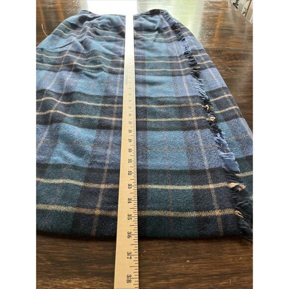 Vintage Rafaella Buffalo Plaid Wool Maxi Length Blanket Skirt Y2K Women's 10 - Picture 8 of 9